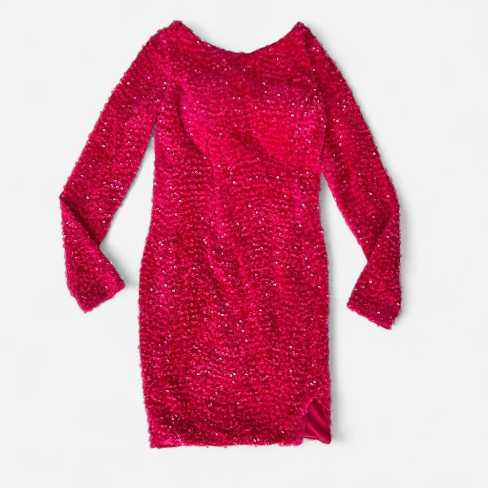 Vnaix hot pink sequin bodycon
